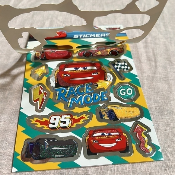 Cars the Movie Lightning McQueen Kachow Stickers HUGE GLITTER STICKERS NEW - Picture 2 of 15